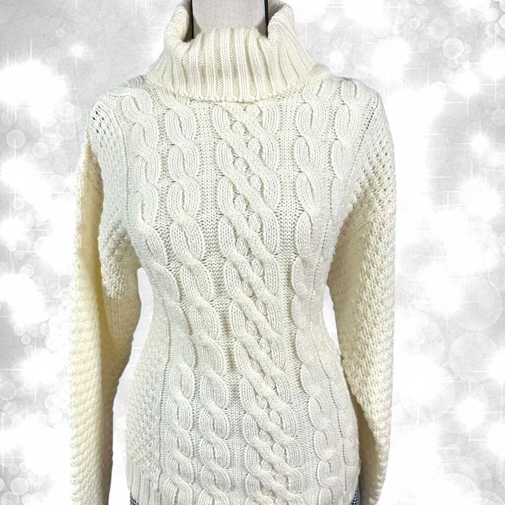 Cozy Luxury White Cream Ribbed Cowl Neck Sweater